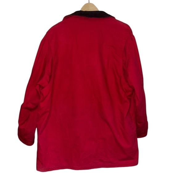 Lands' End Barn Chore Red Jacket Coat Multi Plaid Flannel Lining Women’s Sz L - Picture 5 of 12